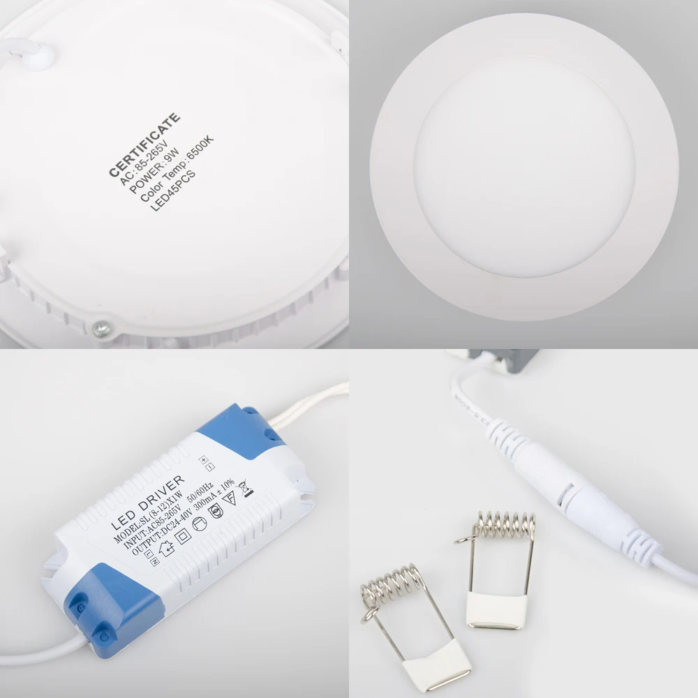 Wholesale Thickness 3W/6W/9W LED Panel Light Round Thin Flat Recessed Ceiling Downlight for Home Kitchen Led Indoor Lighting | Освещение