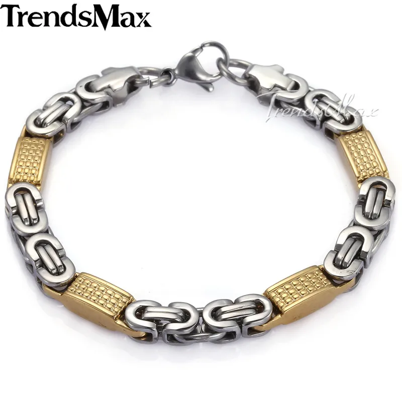 Trendsmax 8 мм широкое золотистое серебристое плоское византийское ожерелье из