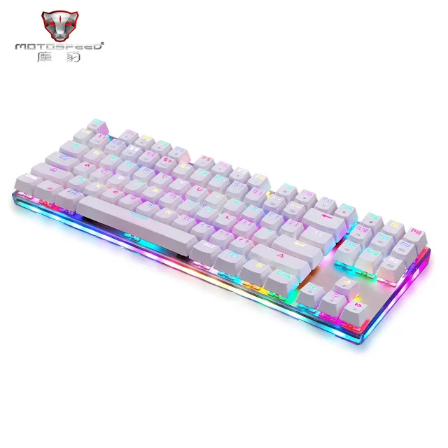 Motospeed K87S механическая клавиатура USB Проводная игровая синий Переключатель белый