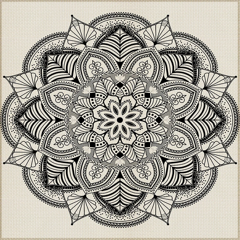 Carpet With Flowers Living Room Bedroom Floral Decoration Circles Shapes Pattern Abstract Texture Lines Petal Modern Beige Black |