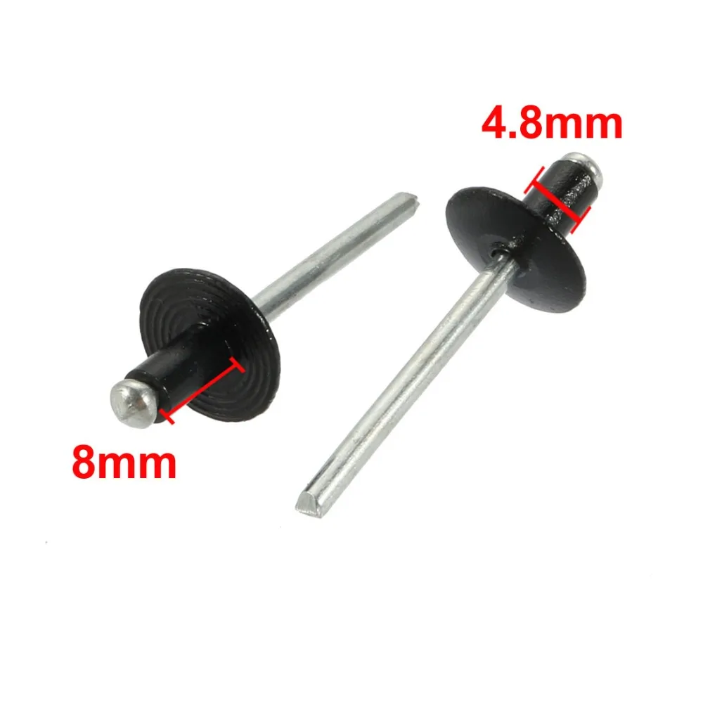 80Pcs Blind Rivets 4.8x8/12/14/16mm Aluminum Open End Large Flange Rivet Fasteners For Aircraft Machines Furniture Hardware |