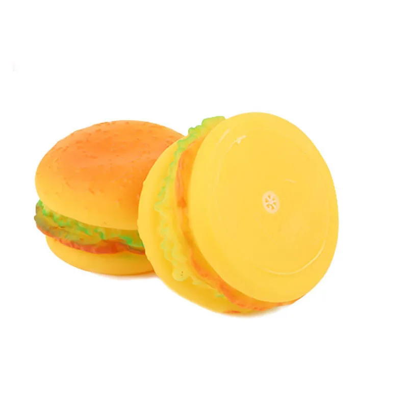 KIMHOME PET Interactive Dog Toys For Small Dogs Vinyl Glue Hamburger Squeak Puppy Toy Diameter 8.5cm Chew Bite Resistant | Дом и сад