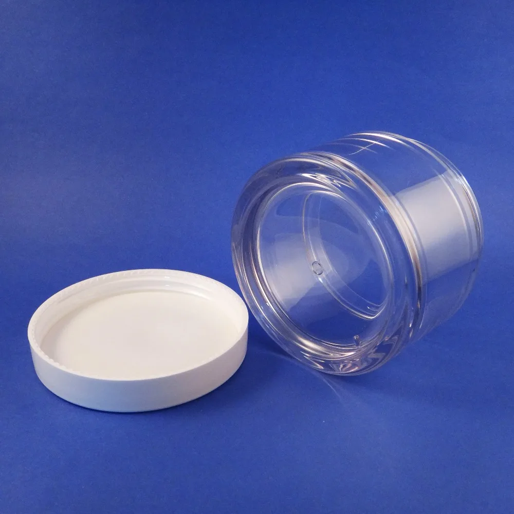 

2 Pcs Empty 8.3 oz/250 ml Clear PETG Plastic Jars w White Lid (AY234(250)-C=2pcs)