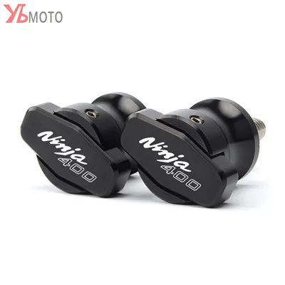 Black-8MM Выбирает детали мотоцикла маятник Катушки слайдер Поворотная педаль для Kawasaki NINJA400 NINJA 400- аксессуары с логотипом - Цвет: Black-8MM