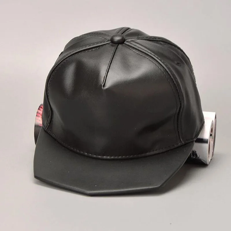 

Seioum Hip Hop Hats Men Women Baseball Snapback Caps PU Leather Bone Classic Street Simplicity Cap black