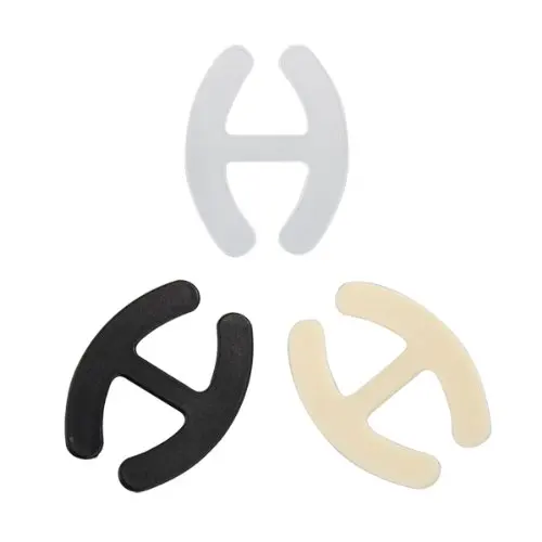 3 шт. бюстгальтер с лямкой на шее зажимом нескользящий черный + белый цвет кожи|skin