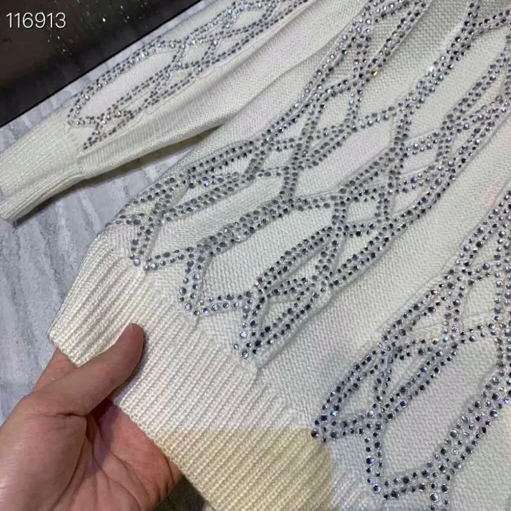 2019 newest fashion women sweater and pullover shinning beads solid wollen Autumn Winter Women Sweater |