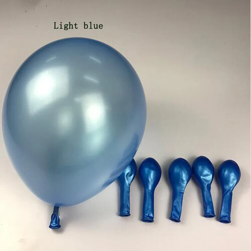 Light blue 10 шт./лот,, 2,2 г, розовый жемчуг, латексный шар, 17 цветов, надувной Свадебный декор, воздушный шар с надписью "Happy Birthday", вечерние воздушные шары - Цвет: Light blue