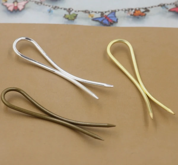 10 шт. 64*3 мм Металлические медные палочки для волос необработанный латунный