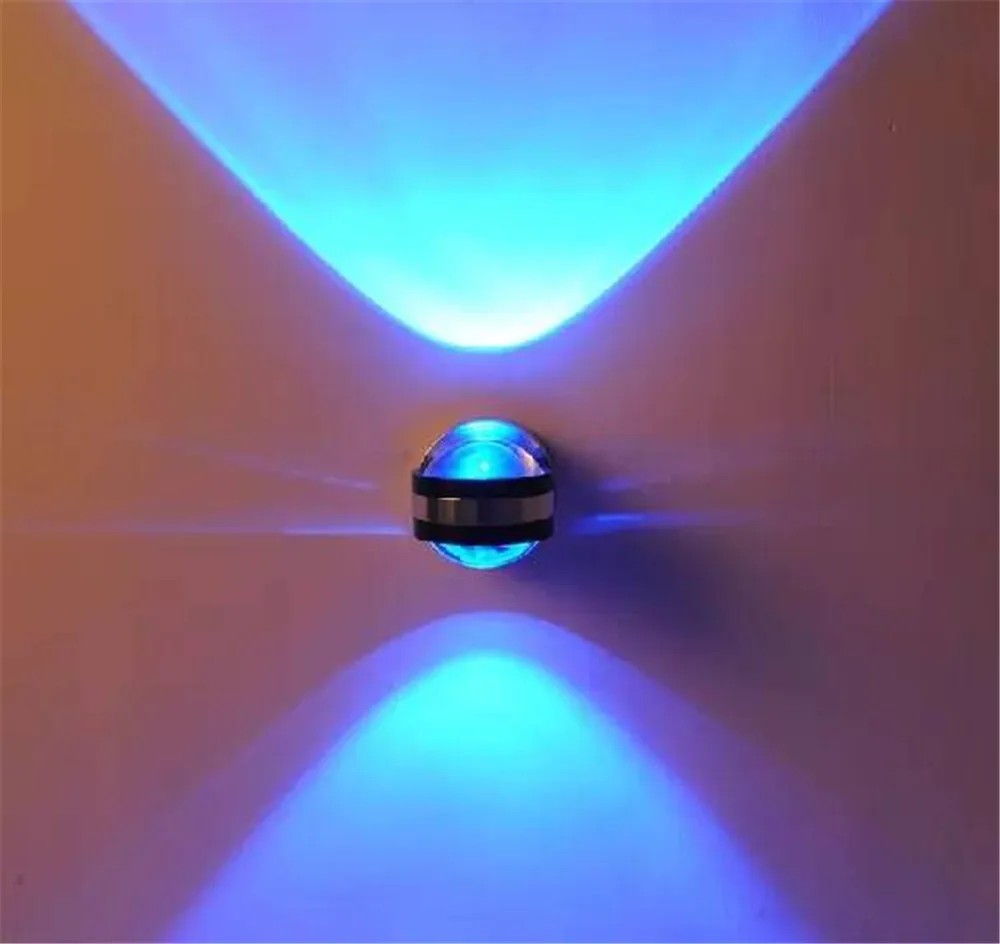 Blue light Двусторонний светодиодный настенный светильник 2 Вт 6 Вт светодиодный Современный внутренний гостиничный декоративный светильник для гостиной спальни прикроватная тумбочка ТВ фоновая картина лампы - Цвет абажура: Blue light