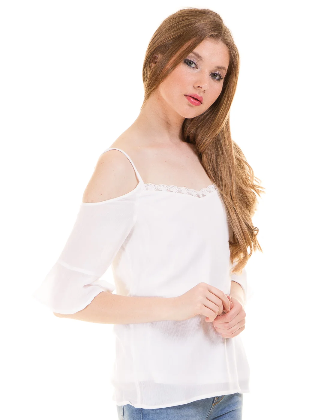 Белый с плечи блузка nmalberte от Noisy May|white blouse|blouse white |