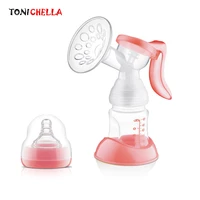 tonichella manual breast feeding pump bpa free baby powerful nipple suction silicon pp convenient breast milk pump bottle t0100