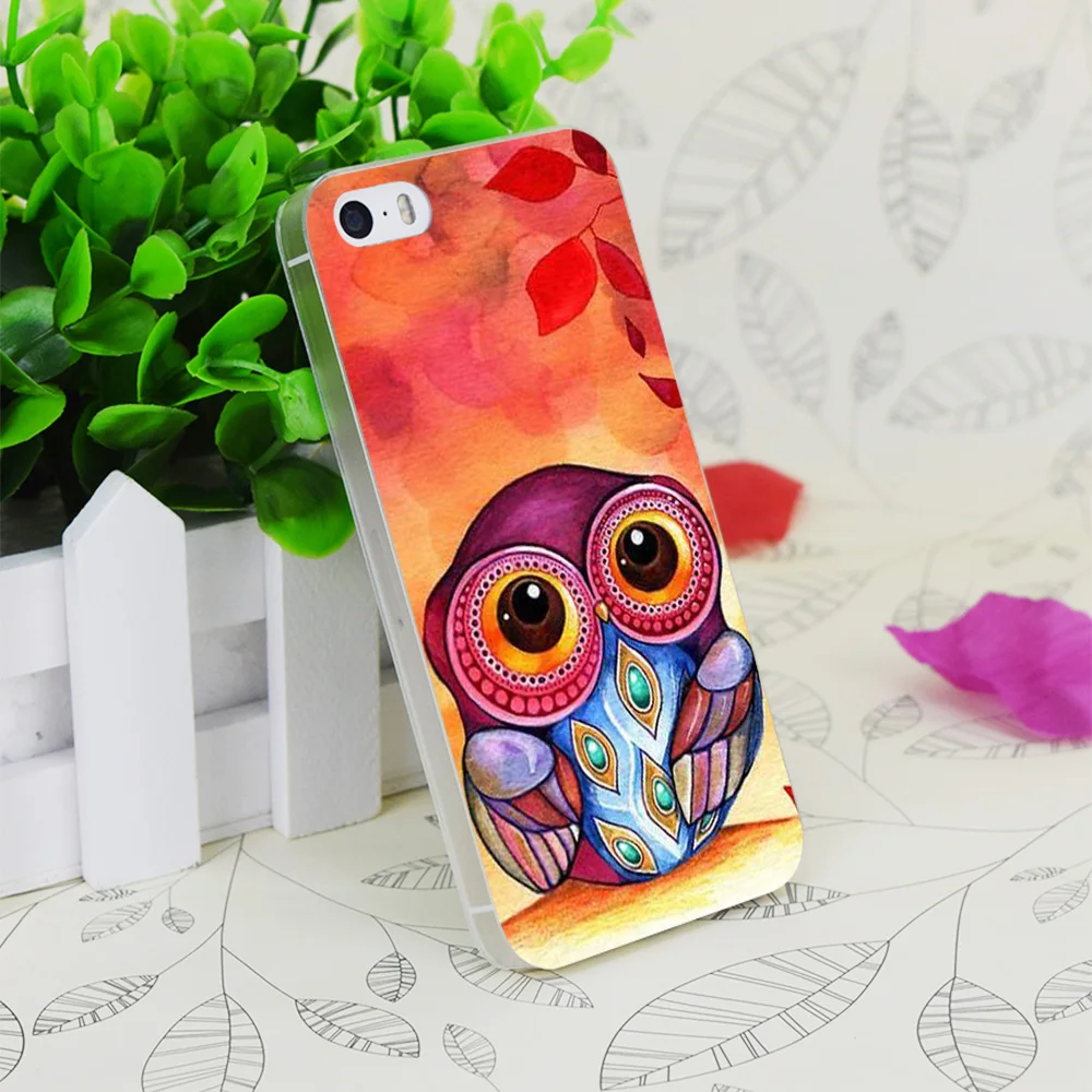 C0865 Owl S First Fall Leaf Transparent Hard Thin Case Skin Cover For Apple IPhone 4 4S 4G 5 5G 5S SE 5C 6 6S Plus |