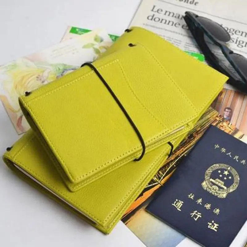

2018 Yiwi Vintage Genuine leather TN Travel Notebook With Pocket DIY Diary Monthly Planner Meeting Plan Agenda Organize Fashion