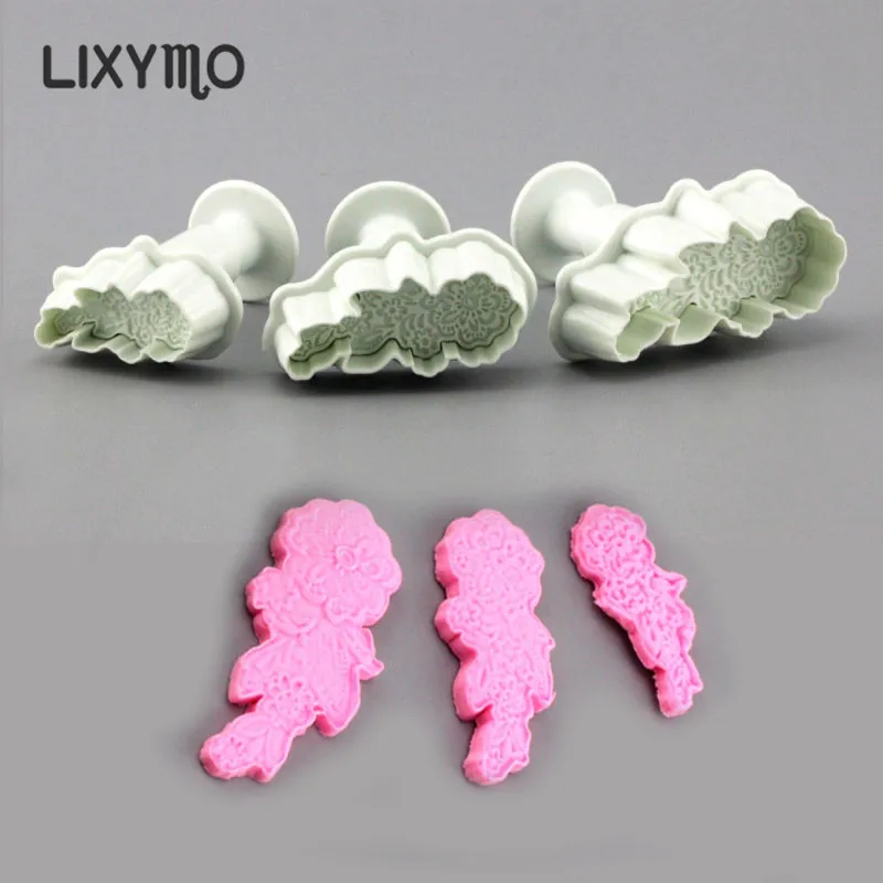LIXYMO кружевные формы для помадки режущие резаки бриллиантовое украшение торта