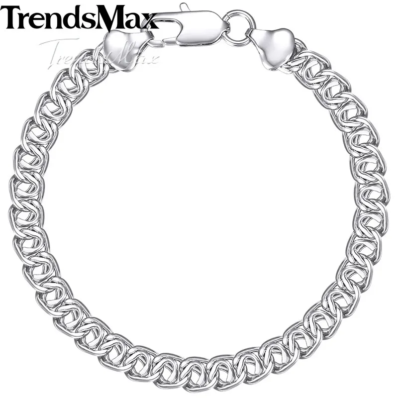 Trendsmax женский браслет 585 розовое золото заполненная цепочка с улиткой ювелирные изделия для женщин мужчин 7 мм 18 см 20 см 23 см GB293A