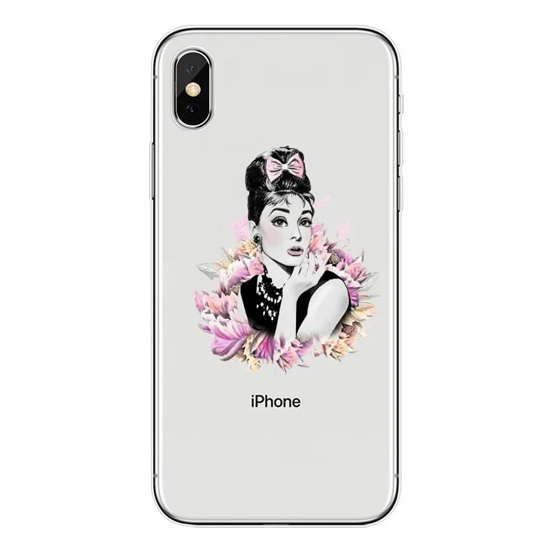 Одри Хепберн Мода девушка леди сотовый телефон Чехол Жесткий ПК для iPhone X 8 7 6 6S Plus