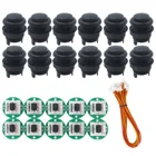 Черный матовый кнопочный механический переключатель клавиатуры SJ @ JX, матовая Кнопка 28 мм, аркадная кнопка, матовый пластик