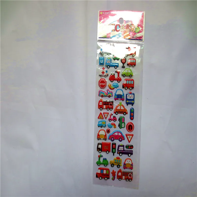 6 листов/набор Мультяшные наклейки игрушки автомобиль самолет трафик обучающая