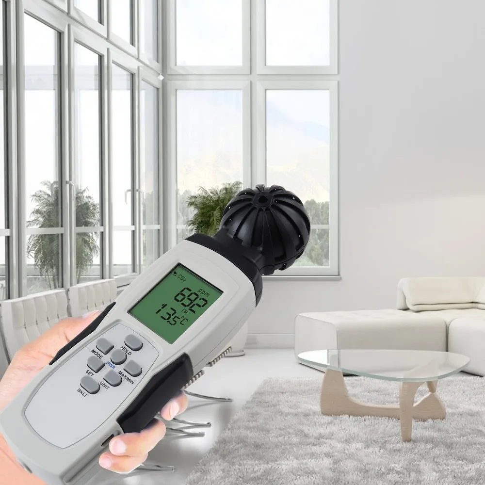 Цифровой 3 в 1 Ручной USB Регистратор данных тестер CO2 Температура влажность RH термо
