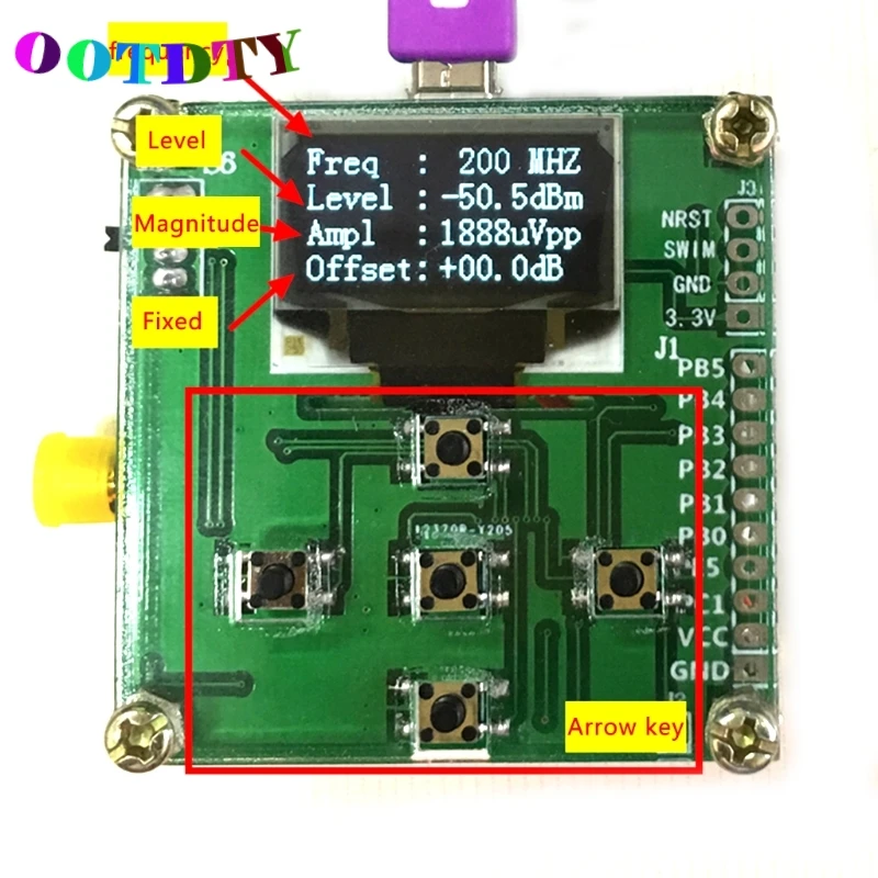 OOTDTY 8 ГГц 1 8000 МГц OLED RF измеритель мощности 55 до 5 дБм + Снижение частоты Sofware