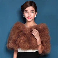 fashion natural ostrich feather fur bridal wraps wedding accessory turkey fur women scarf shawl s62