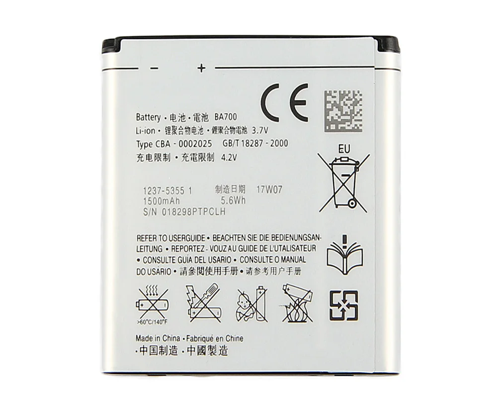 ISUNOO 10 шт./лот 1500 мАч BA700 батарея для Sony Xperia Tipo ST21i SX MT28i SO 05D ST17 ST17a ST17i ST18 ST18a ST23i