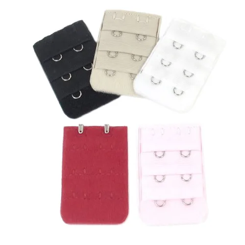 

Woman 3 x 2 Hook Bra Extenders Strap Extention Light Pink Beige Black 5 pcs
