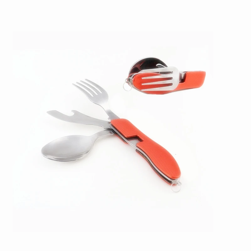 2017 sales tools the camping knief and fork spoon opener 4 in 1 picnic tableware portable knives kamp outdoor | Спорт и развлечения