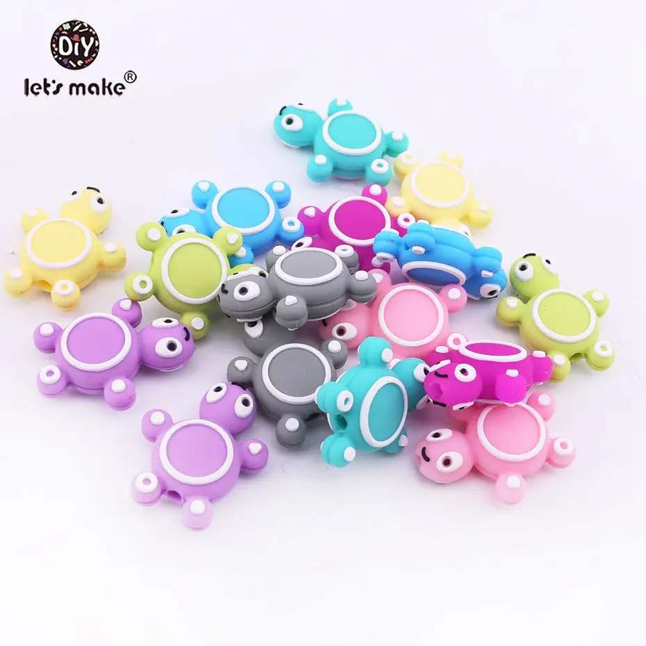 Let's Make Baby Teethers 3 шт. милые Силиконовые Прорезыватели для зубов бусины черепаха