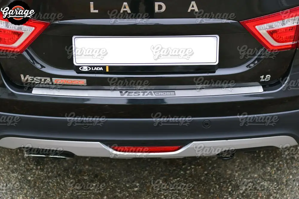 Guard of rear bumper for Lada Vesta Sedan / SW Cross 2015- Stainless steel accessories protective scratches car styling tuning | Автомобили