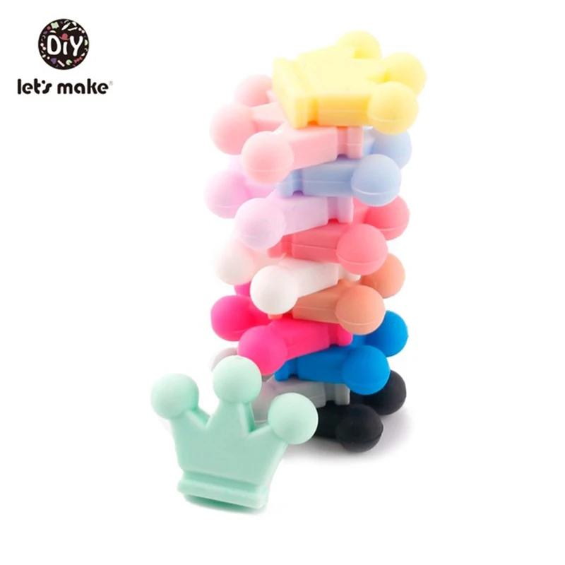 

Let's Make Silicone Candy Crown 20PC Unfinished Crown Materials Nursing Accessories Silicone Crown Teether Pendants Charms