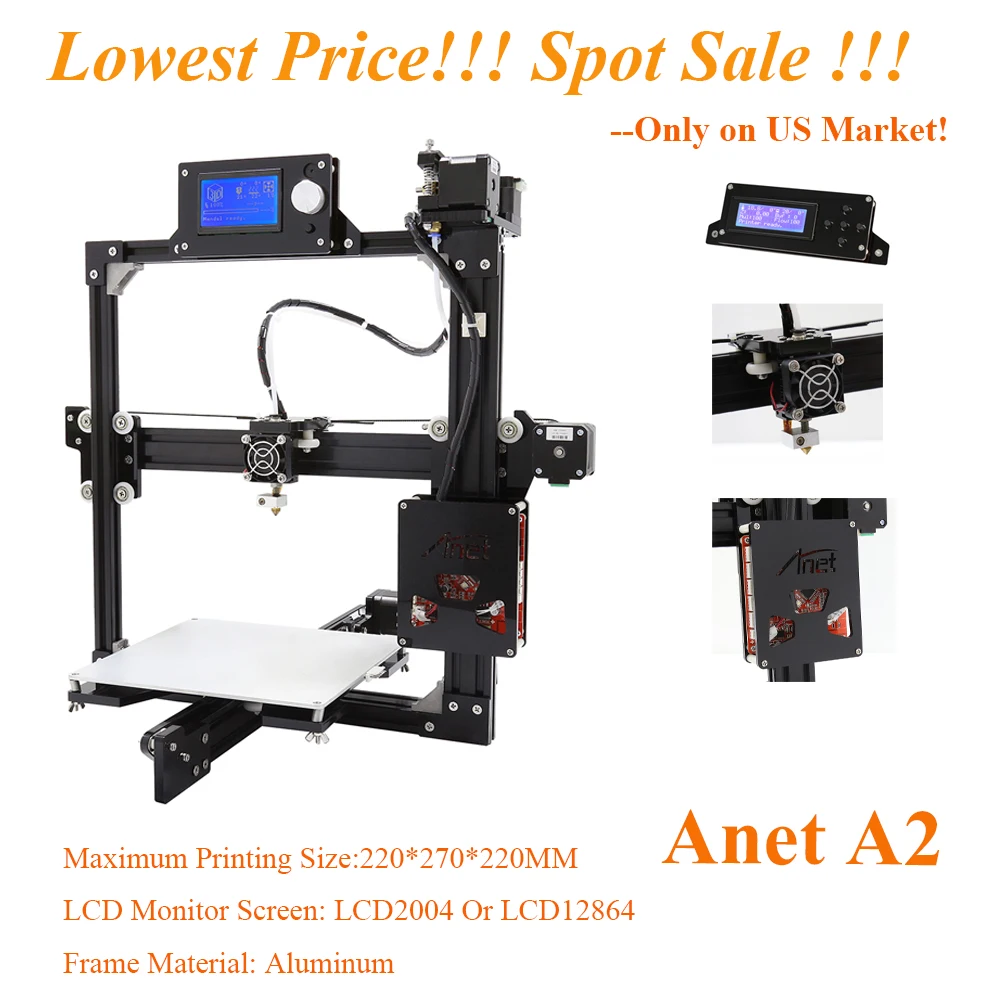 Anet A8 A6 A3S A2 E10 Специальная цена для нас DIY 3d принтер набор Самая низкая машина самая