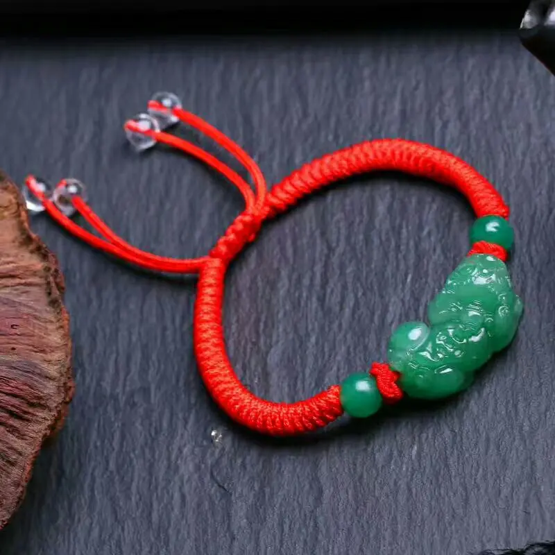 Браслет Lucky Pixiu женский с бусинами из натурального камня Ювелирное Украшение