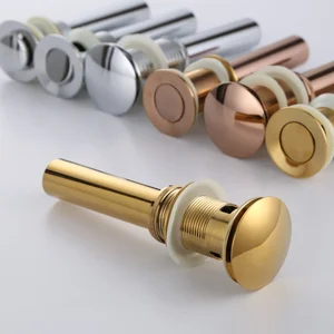 Шкафчик для ванной комнаты из пробка для слива раковины латуни, с откидной крышкой, дюйма, полированное золото, твердая латунь, Push-up, без перелива