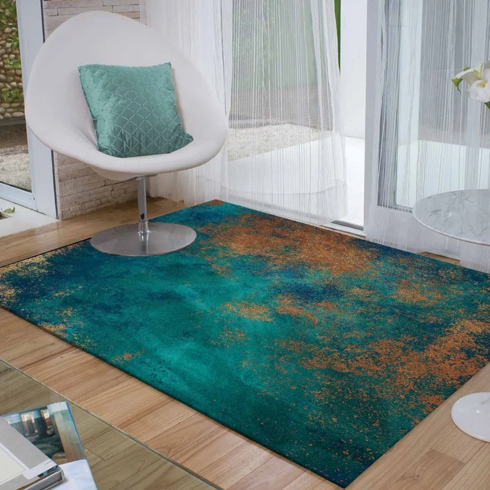 Еще коричневого пола зеленой старения Винтаж абстрактным 3d печати Нескользящие