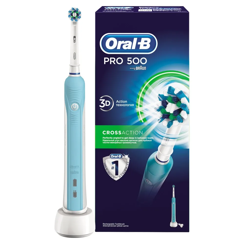 Электрическая зубная щетка Oral-B PRO 500 Cross Action | Бытовая техника