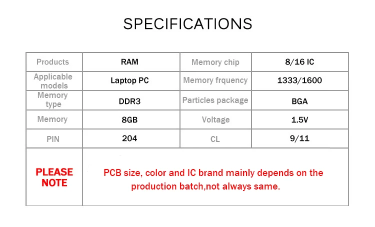VEINEDA DDR3 ноутбук 4 ГБ 8 ГБ 1333 1600 МГц 204pin 1,5 V PC3-10600 sodimm оперативной памяти ddr 3 Тетрадь памяти