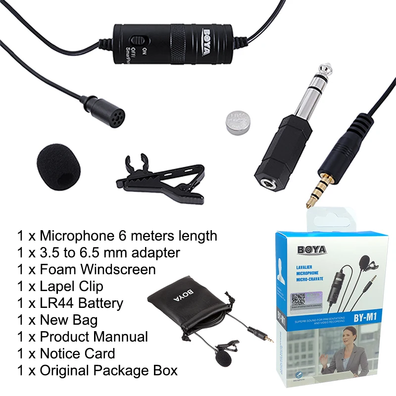 BOYA BY-M1 Label петличный всенаправленный конденсаторный микрофон для iPhone Android Canon Nikon
