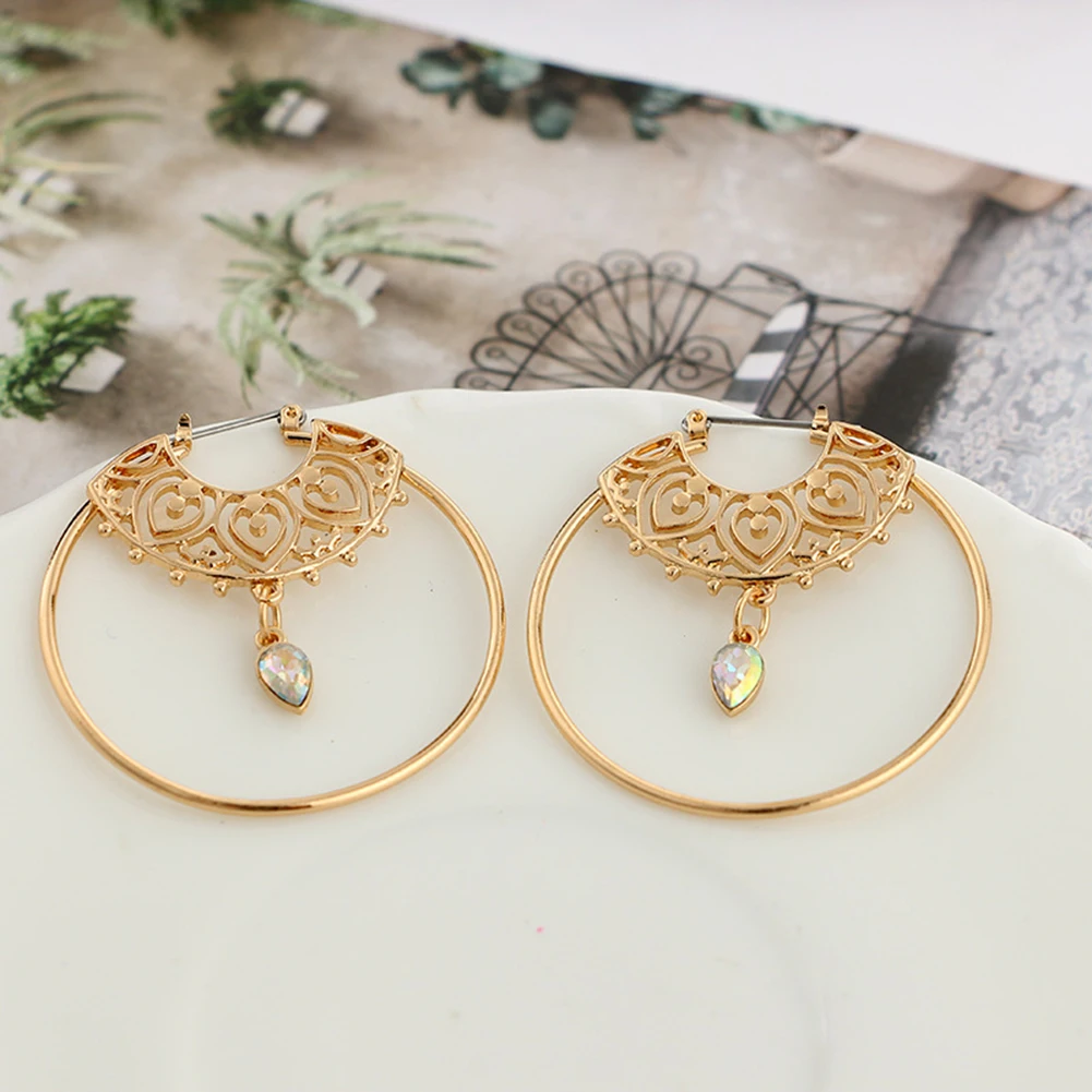 Модные женские Hollow круг Water Drop Шарм серьги шпильки Серьги серьга ювелирных