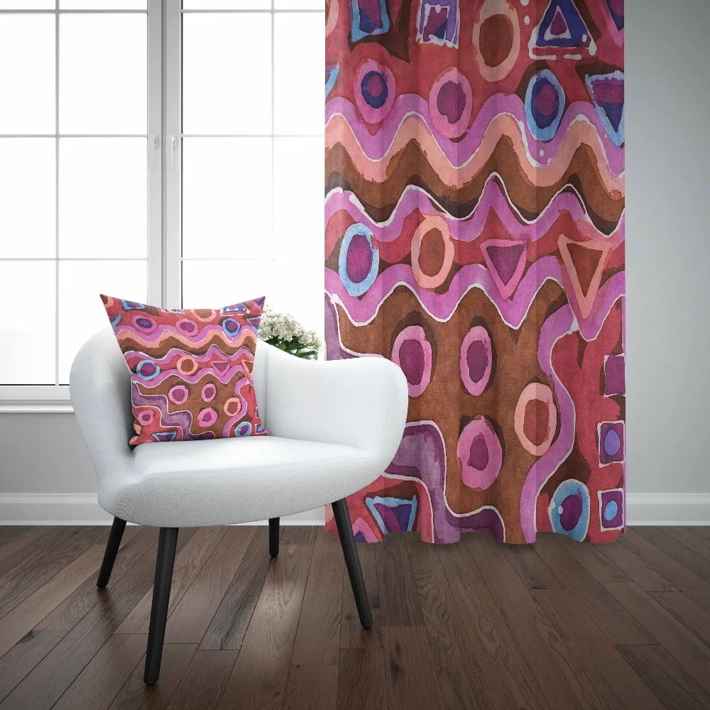 

Else Orange Blue Triangles Square Geometric Watercolor 3d Print Living Room Bedroom 1 Panel Set Curtain Combine Gift Pillow Case