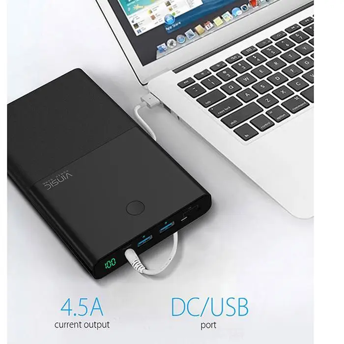 VINSIC 30000mAh Power Bank Dual USB General External Battery Charger Pack for Laptops Notebooks Computer iPhone iPad Xiaomi MI |