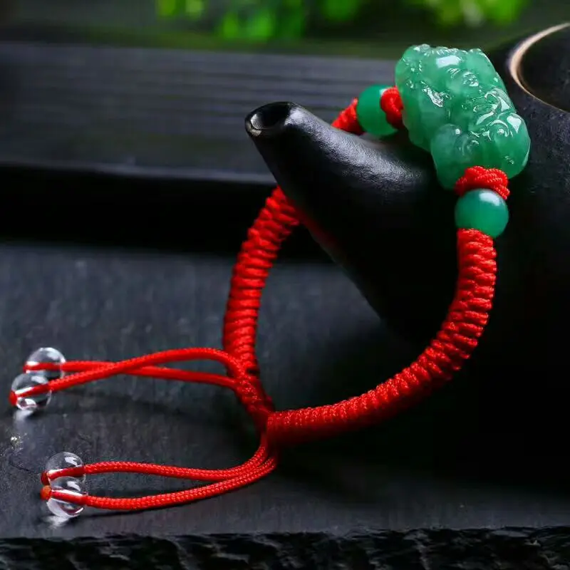 Браслет Lucky Pixiu женский с бусинами из натурального камня Ювелирное Украшение