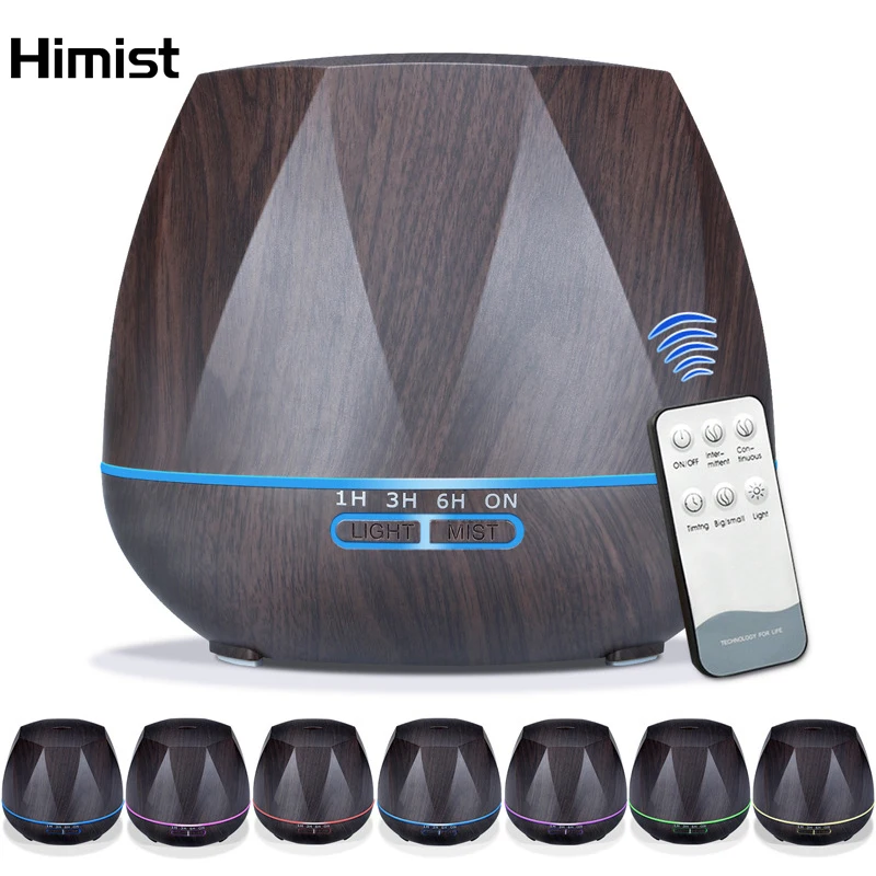 

550ML Air Humidifier Aromatherapy Diffuser Ultrasonic Cool Mist Aroma Humidifier LED Light for Home Spa Essential Oil Diffuser