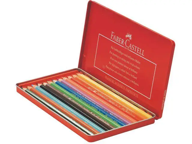 Original Faber Castell Classic 12 Colour Pencils in Metal Tin Box 115844 |