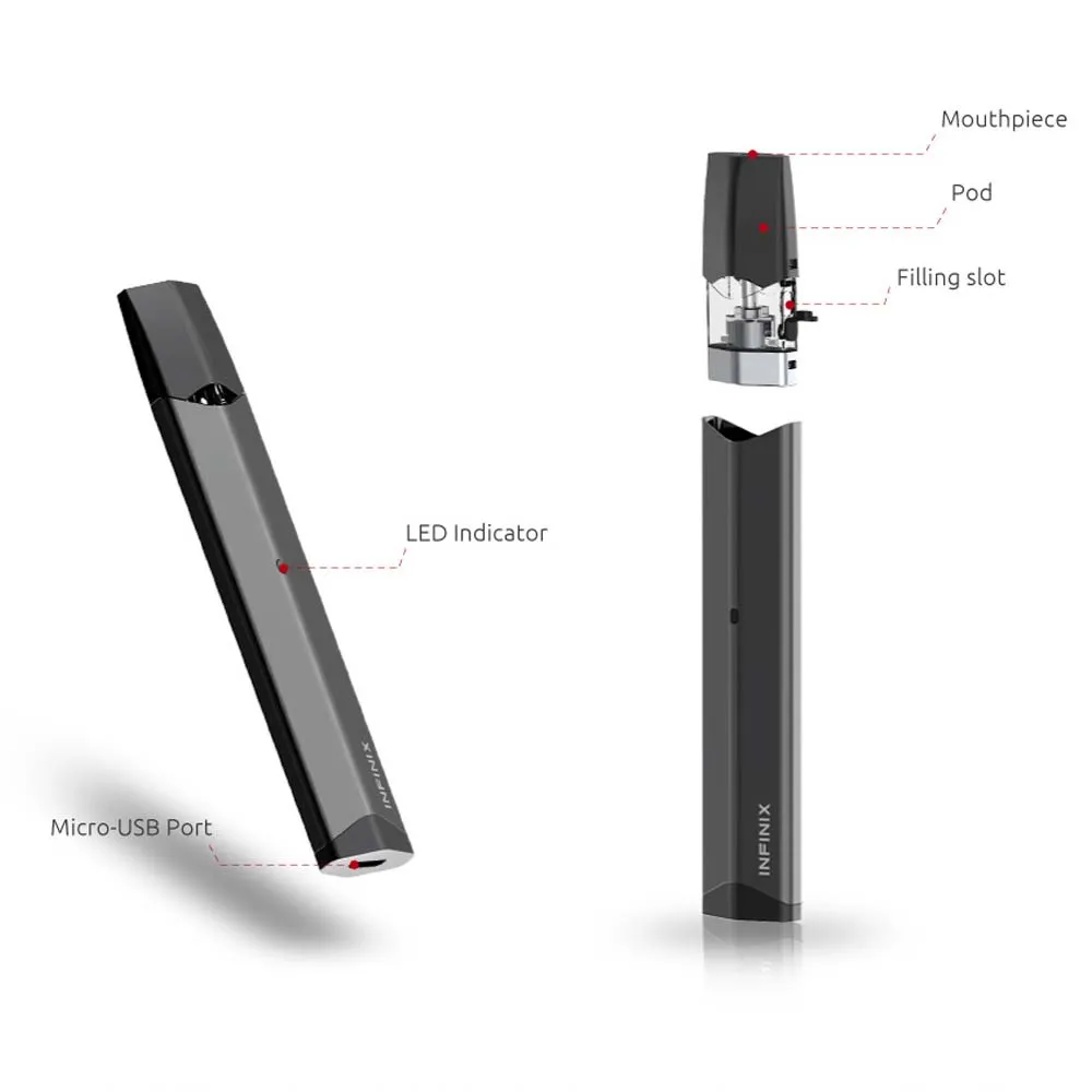 Оригинальная вейп ручка SMOK Infinix комплект 250 мАч встроенный аккумулятор и 2 мл