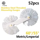 Резьбовой калибр, из нержавеющей стали, 52 шт., 60 и 55 градусов