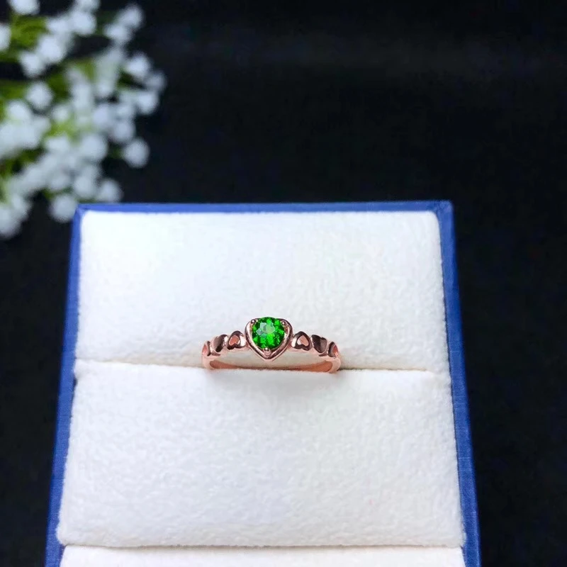 

KJJEAXCMY boutique jewelry 925 sterling silver with natural diopside female models ring support test