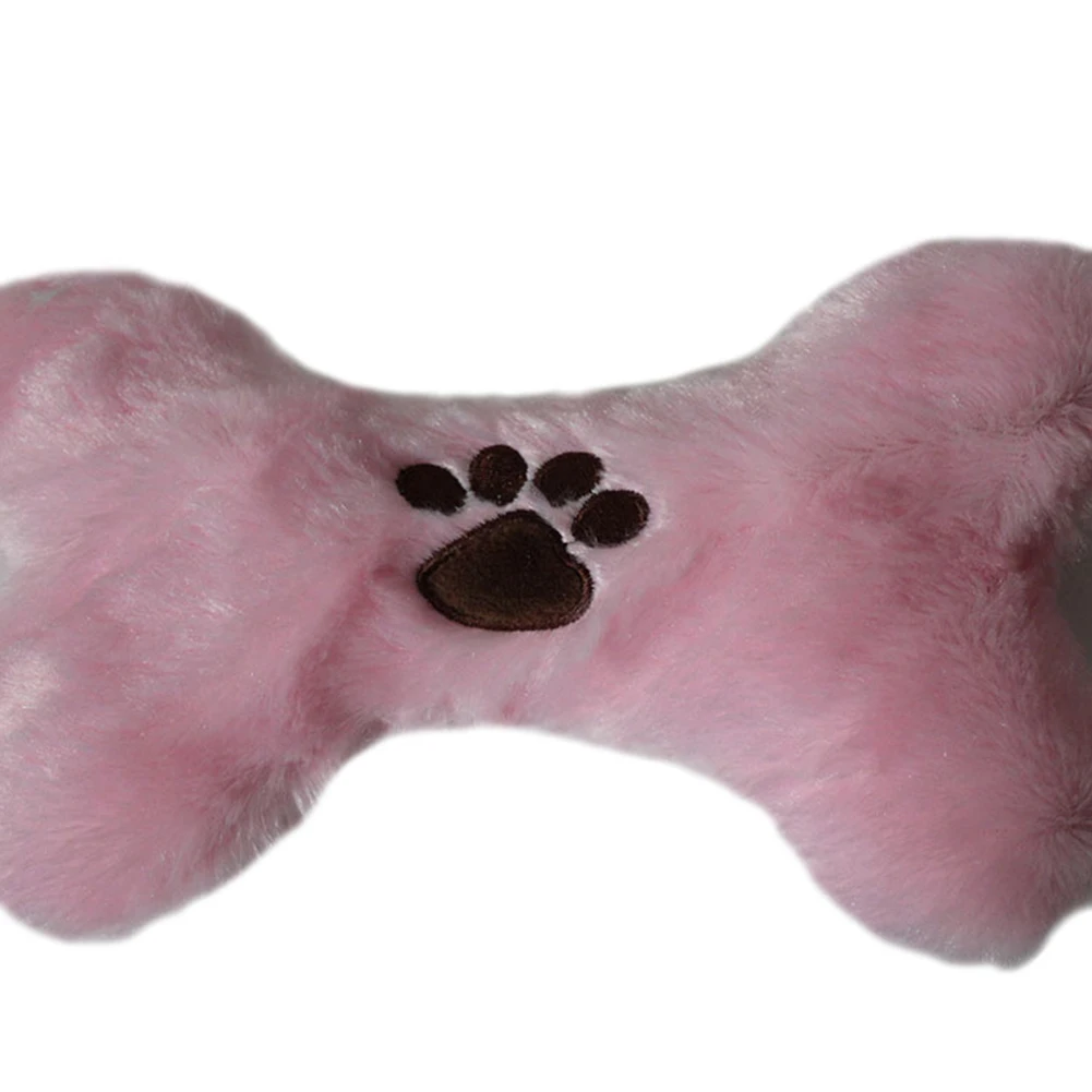 TINGHAO Cute Cartoon Paw Printed Bone Shape Puppy Dog Pet Soft Plush Chewy Playing Toys | Дом и сад