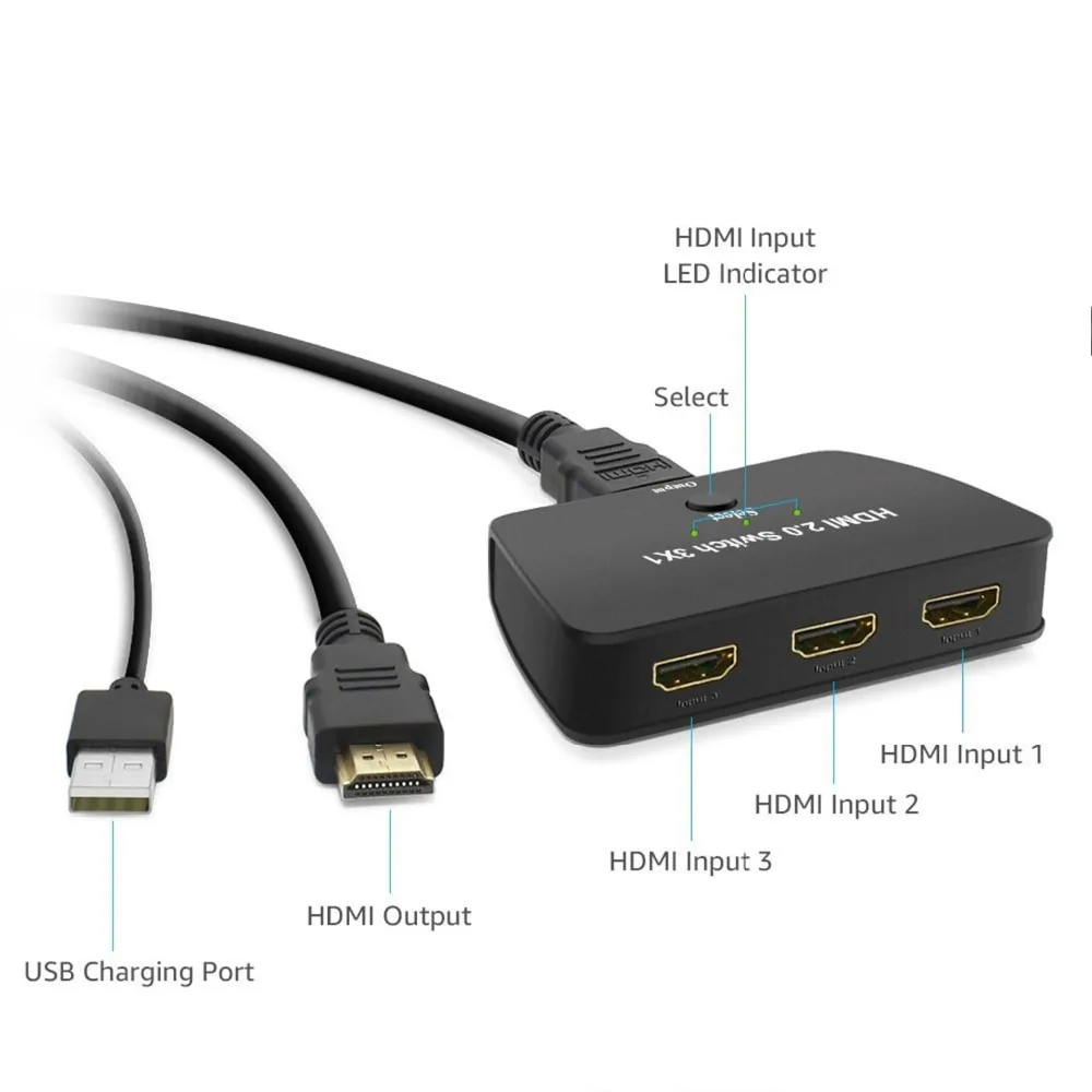 HDMI 2 0 переключатель 3X1 18 Гбит/с 3 порта селектор 4K x 2K коробка с высоким разрешением
